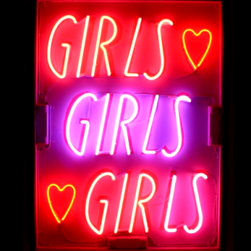 girls girls girls neon sign