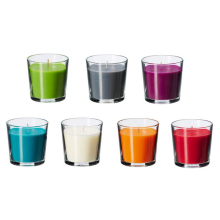 Natual glass jar colorful wax scented candles