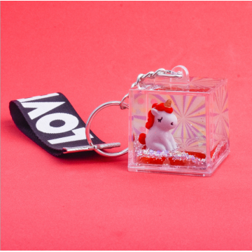 Fancy Unicorn Liquid Key Chain