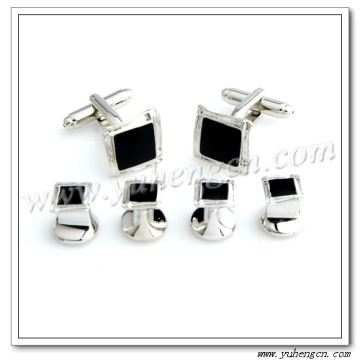 Black Enamel Tuxedo Studs,Cufflinks and Studs Set