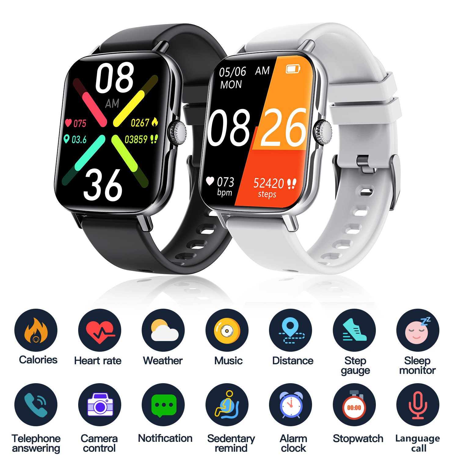 Fashion Smartwatches F107 Heart Rate For Women Men Hombre Tracker Original Modes Manufacturing Quality Training Calling Watches