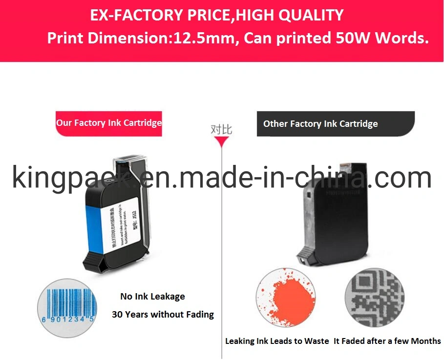 Handheld Ink Coding Machine for Printing Expiry Date on Plastic/Box/Metal/Glass