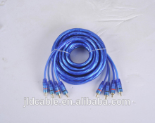 Audio sound system 8 high end blue flexible RCA cable for car speaker(RCA-15)