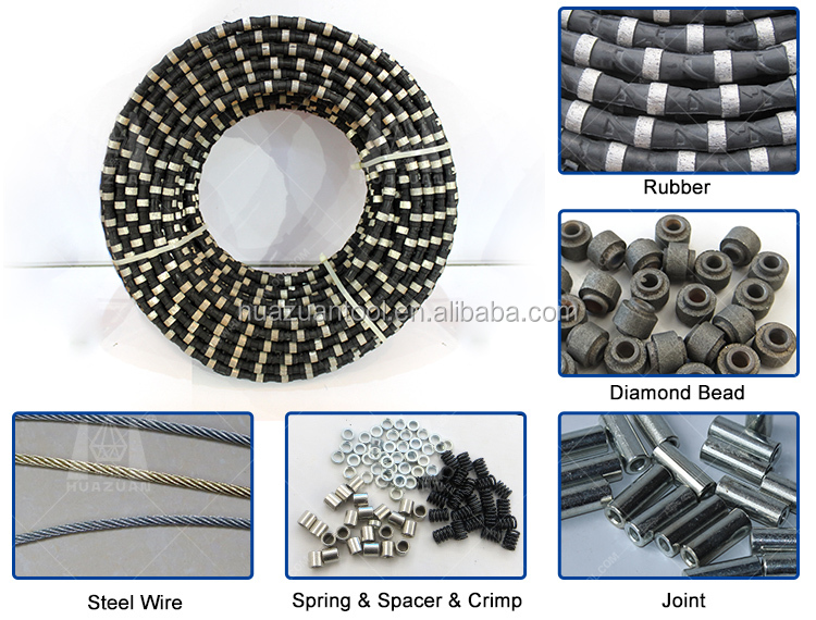 Dia 7.2-9.0mm Plastic Diamond Rope Wire saw for Marble Cutting