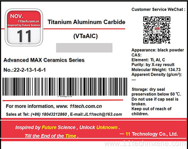 Layered Powder Material VTaAlC Black Powder