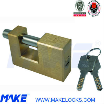 rectangular brass padlock for industrial door