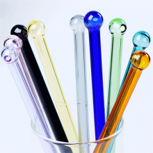 Pailles en verre de couleur borosilicaté réutilisables droites et courbées