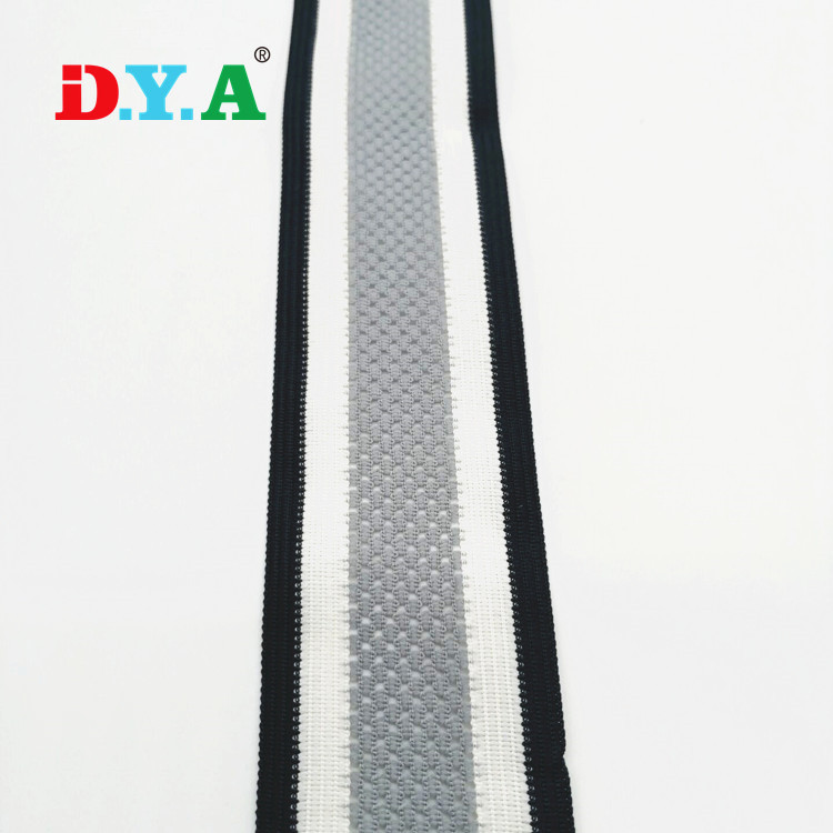 Multi Colors Flat Polyester Mesh Knitted Tape Webbing Band For Garment