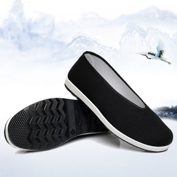 Retro Black Men Shoes Bruce Lee Wing Chun Chinese Kung Fu Old Beijing Cloth Shoes for Tai Chi Martial Art Artes Marciales Kendo