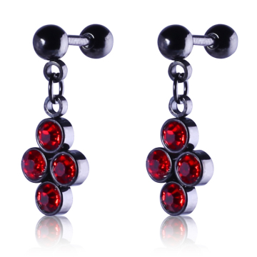 Wholesale Fasion drop earrings beautiful korean red stone earring