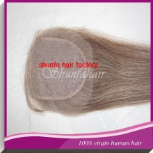 Full lace closure,straight hair with lace closure,grey hair top closure