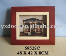 decorative wooden shadow box, wood decorative frame on the wall
