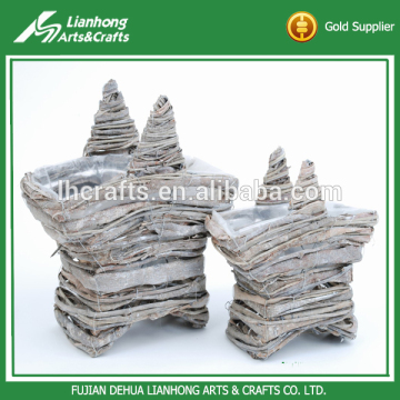 Beautiful star shape rattan wicker garden flower planter