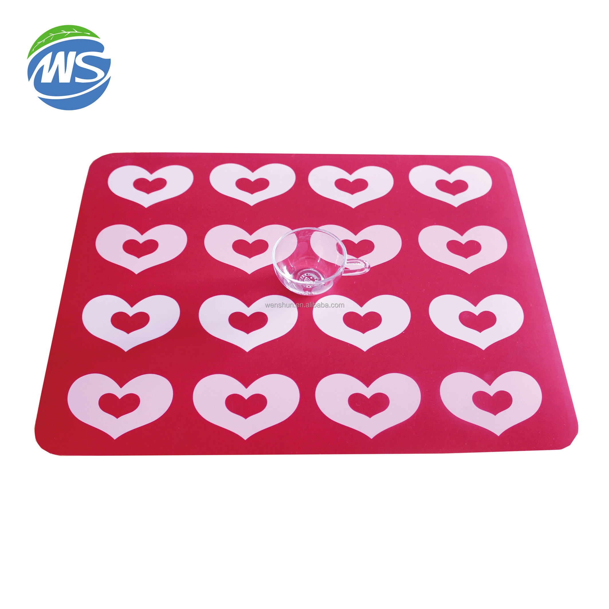 Custom Design Decoration 100% Food Grade 12" X 18" Square Kitchen Table Mat