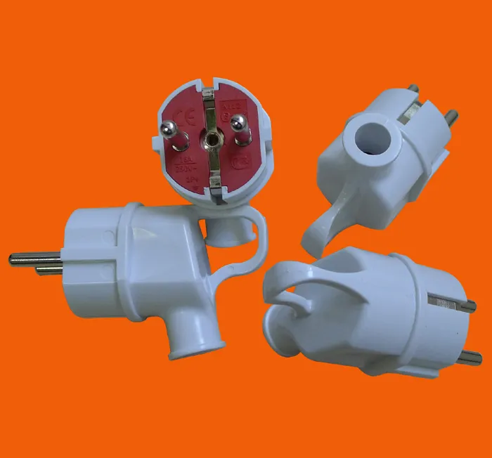 Electric Plug Angular 16A 250V with Grounding with Eyelet (euro slot)