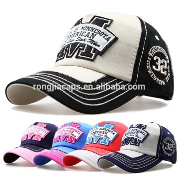 unisex embroidery cotton washed baseball cap