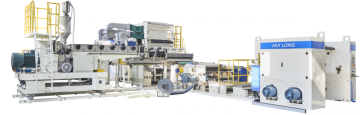 Liquid aseptic packaging extrusion coating machine