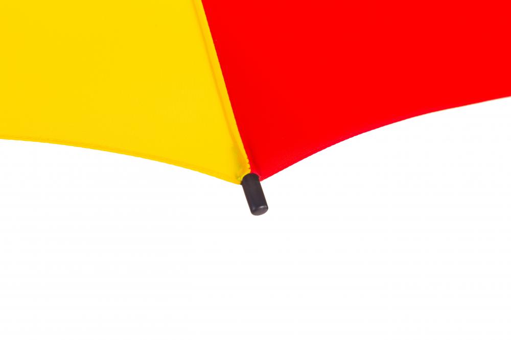 Yellow and red golf umbrella