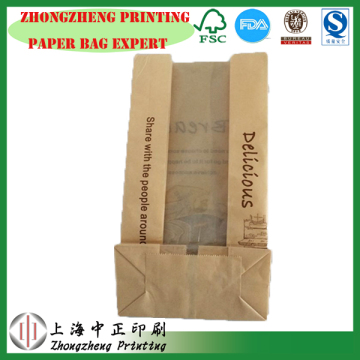 brown kraft food packaging paper bags with window/ kraft paper bag with clear window for bread