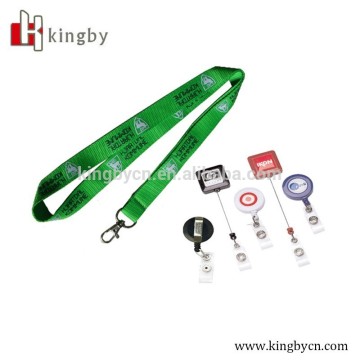 factory made OEM polyester lanyards with badge reel