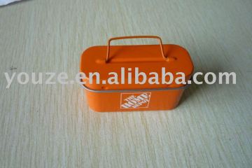 Metal tool box with handle