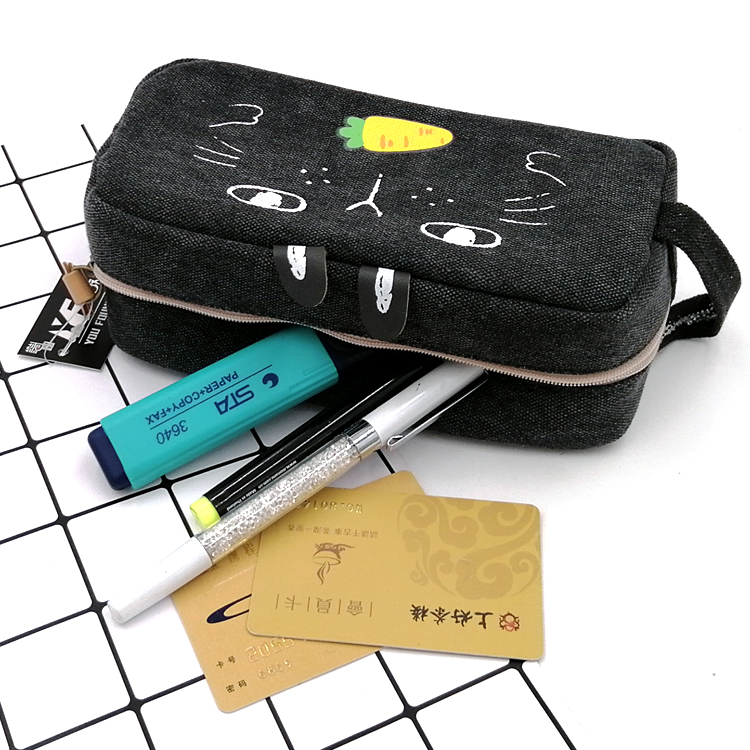 Cute rabbit make up canvas pencil bag