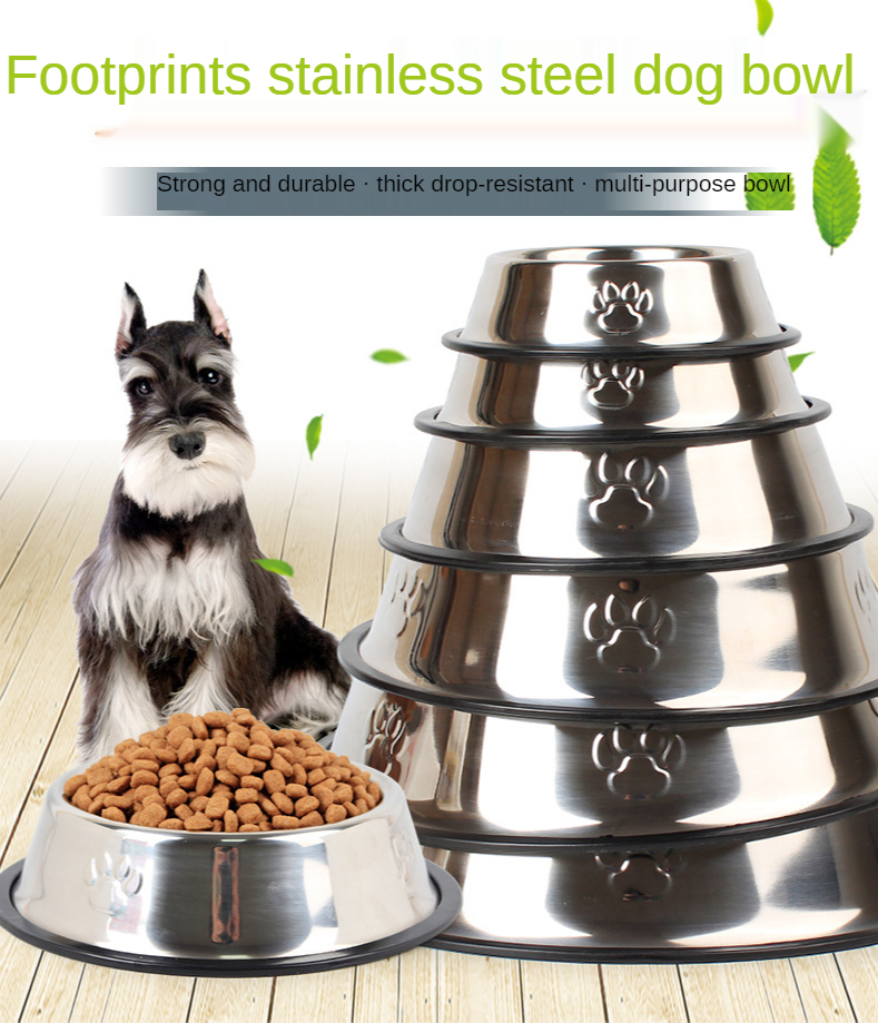 Stainless Steel Dog Food Bowl Custom Fall Resistant and Non-slip Dog Feeding Bowl