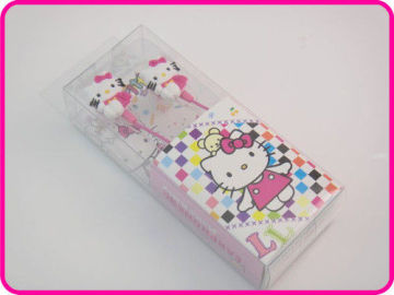 White Lovely Hello Ketty Mp3 Earphones, Durable Lightweight Cartoon Earphones Ydt21