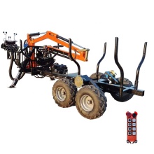Gas Powered Log Trailer with Crane and Grapple