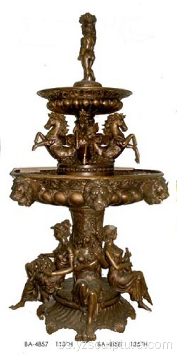 Fuente de jardín al aire libre de agua de bronce con las señoras