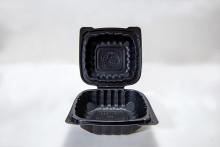 Black Hinged Disposable Plastic Food Containers