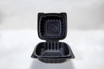 Black Hinged Disposable Plastic Food Containers