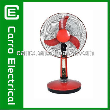 China Oscillating Rechargeable Table Fan With LED lights