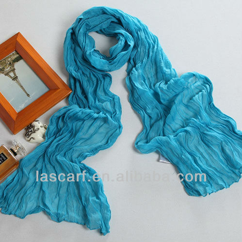 light blue polyester scarf