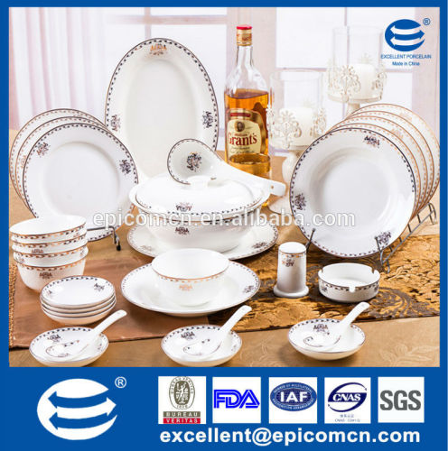 luxury dinnerware set for 12 person used golden tableware new bone china