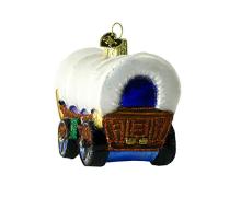 Wagon Shaped Customized Painted Christmas Glass Ornaments