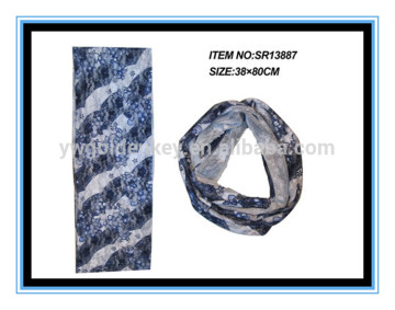2016 fashion wholesale blue paillette lace infinity scarf