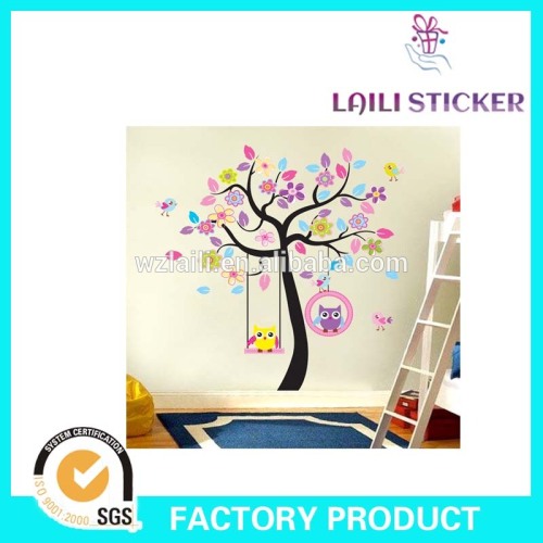 removable tree wall sticker,owl mural kid room sticker