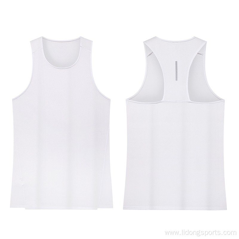 2021 Men Fitness sleeveless shirt Male mesh breathable