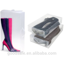 CLEAR TRANSPARENT PLASTIC FOLDABLE STACKABLE BOOTS SHOE STORAGE ORGANISER BOX