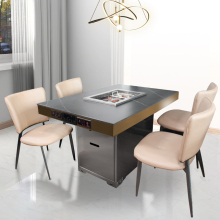 AOBL smokeless hot pot grill dining table