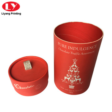 Paper Red Round Chocolate Bar Packaging Box