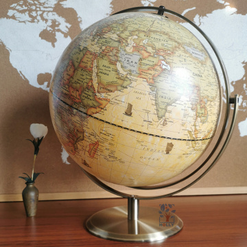 Grand globe terrestre vintage de 12 pouces sur pied