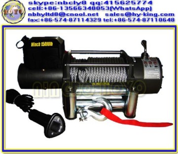 12 volt competition winch , vehicle winch 15000 lb , heavy duty pro pull winch