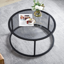 Simple Modern Round Glass Coffee Table for Small Spaces