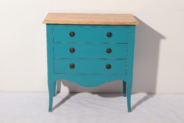 Elegant antique french style three drawer wooden bedside tables