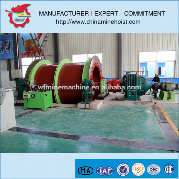 grooved drum winder for underground mine lifting