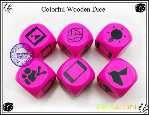 Colorful Wooden Dice Colorful Wooden Dice