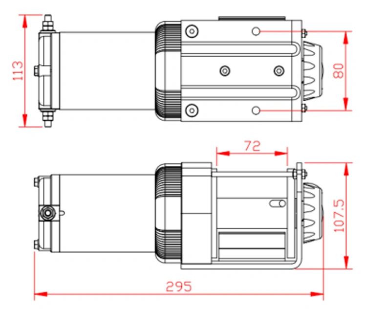 Auto Electric Wire Rope Winch with 3000lbs Pulling Capacity