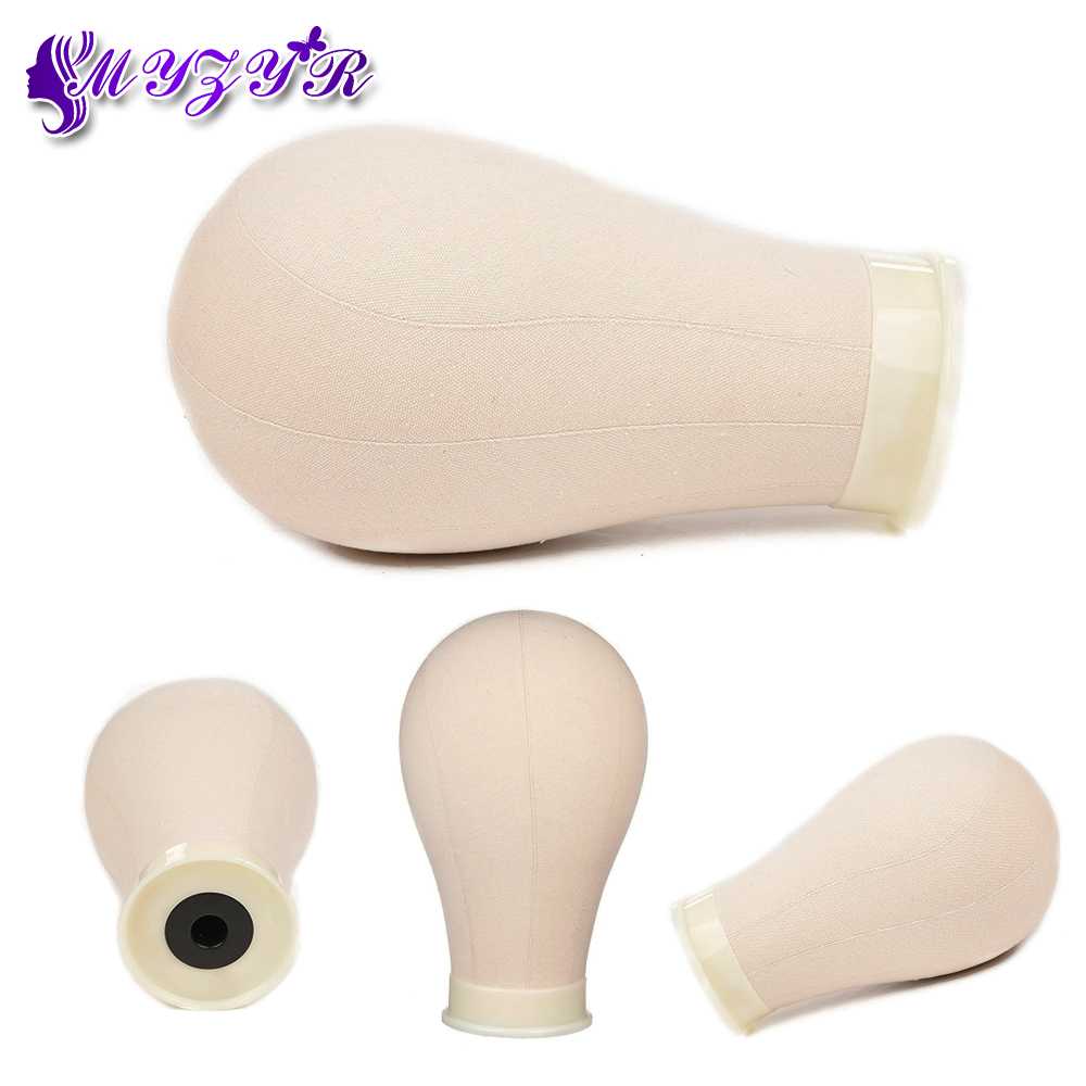 MYZYR Canvas Block Head Display Styling Training Mannequin Head Mannequin Manikin Head Wig Stand Free Get T Needle Holder